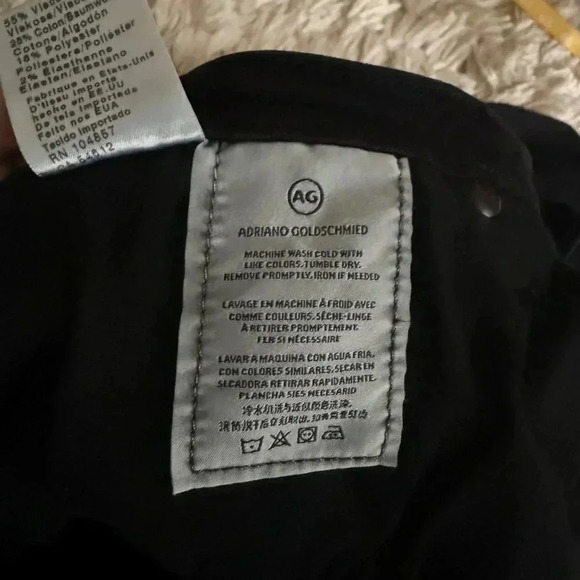 AG Denim The Stilt cigarette leg in black size 29R - Picture 5 of 11